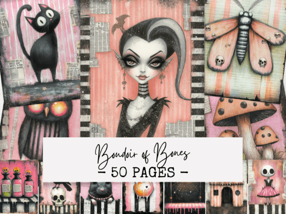 Download Boudoir of Bones Junk Journal Pages - Boudoir Collection
