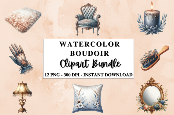 Download Watercolor Boudoir Clipart Bundle - Boudoir Collection