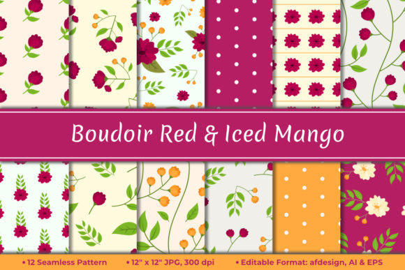 Download Boudoir Red Floral Digital Paper - Boudoir Collection